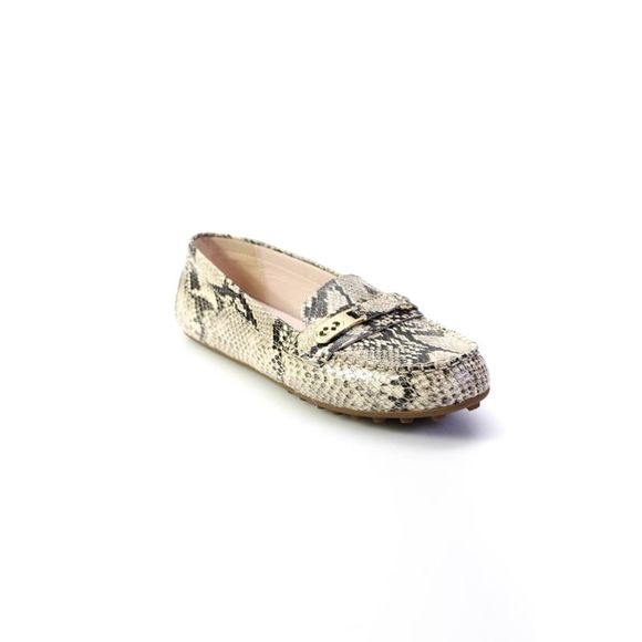 Mocassins Cole Haan Sabrina En Peau De Serpent Beige - Taille 8 Femme, Occasion En Bon état